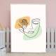 Quadro decorativo - Minimalista Tra�o de Mulher com Rosa