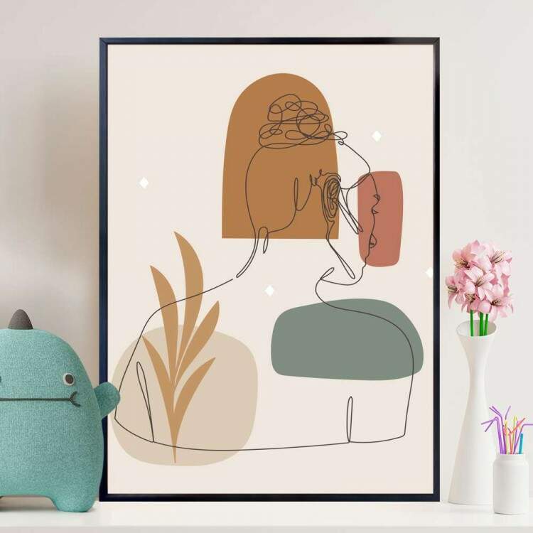 Quadro decorativo - Minimalista Trao de Mulher de Costas