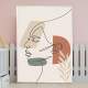 Quadro decorativo - Minimalista Tra�o de Rosto de Mulher