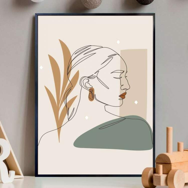 Quadro decorativo - Minimalista Traos de Mulher