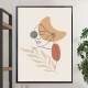 Quadro decorativo - Minimalista Tra�os de Mulher com Folhas