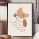 Quadro decorativo - Minimalista Tra�os de Mulher com Folhas