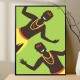 Quadro decorativo - Estilo Africano Homens Sorridentes Fundo Verde