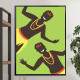 Quadro decorativo - Estilo Africano Homens Sorridentes Fundo Verde