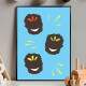 Quadro decorativo - Estilo Africano Homens Sorrindo Fundo Azul