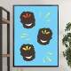 Quadro decorativo - Estilo Africano Homens Sorrindo Fundo Azul