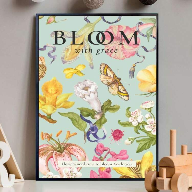 Quadro decorativo - Floral Estilo Contemporneo Bloom