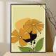 Quadro decorativo - Floral Estilo Contempor�neo Flores Desenhadas com Fundo Amarelo
