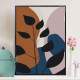 Quadro decorativo - Floral Estilo Contempor�neo Fundo Marrom e Azul