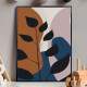 Quadro decorativo - Floral Estilo Contempor�neo Fundo Marrom e Azul