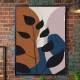Quadro decorativo - Floral Estilo Contempor�neo Fundo Marrom e Azul