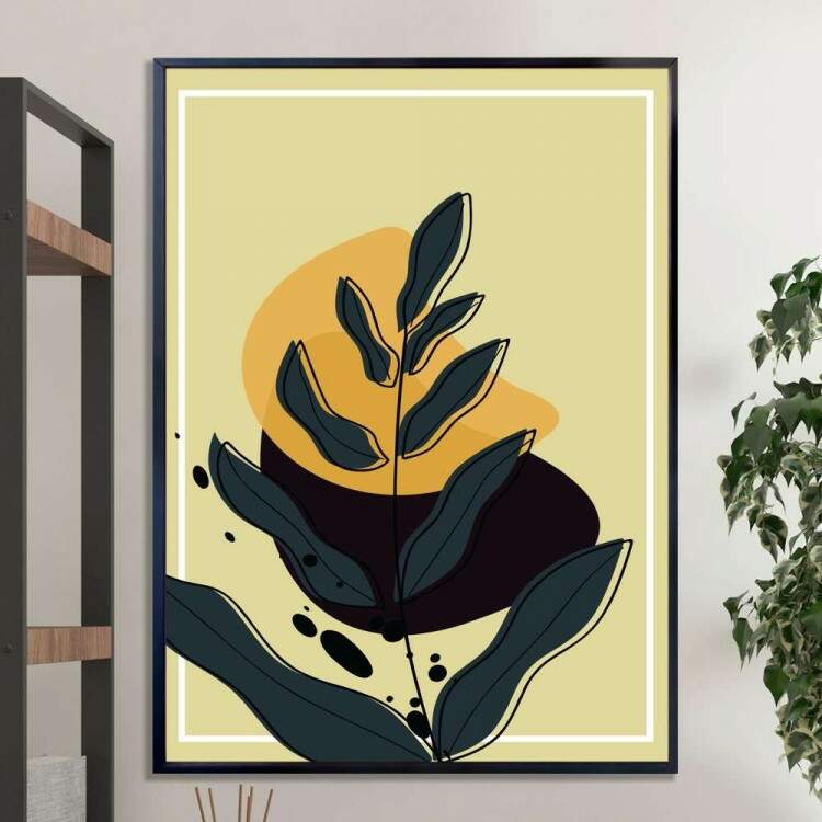 Quadro decorativo - Floral Estilo Contemporneo Planta Desenhada