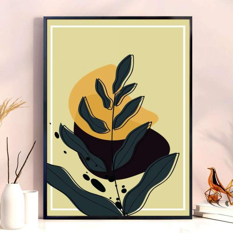 Quadro decorativo - Floral Estilo Contemporneo Planta Desenhada