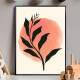 Quadro decorativo - Floral Estilo Contempor�neo Planta Preta com Pintura no Fundo