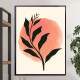 Quadro decorativo - Floral Estilo Contempor�neo Planta Preta com Pintura no Fundo