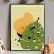 Quadro decorativo - Floral Estilo Contempor�neo Plantas Desenhadas Fundo Bege