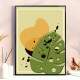Quadro decorativo - Floral Estilo Contempor�neo Plantas Desenhadas Fundo Bege