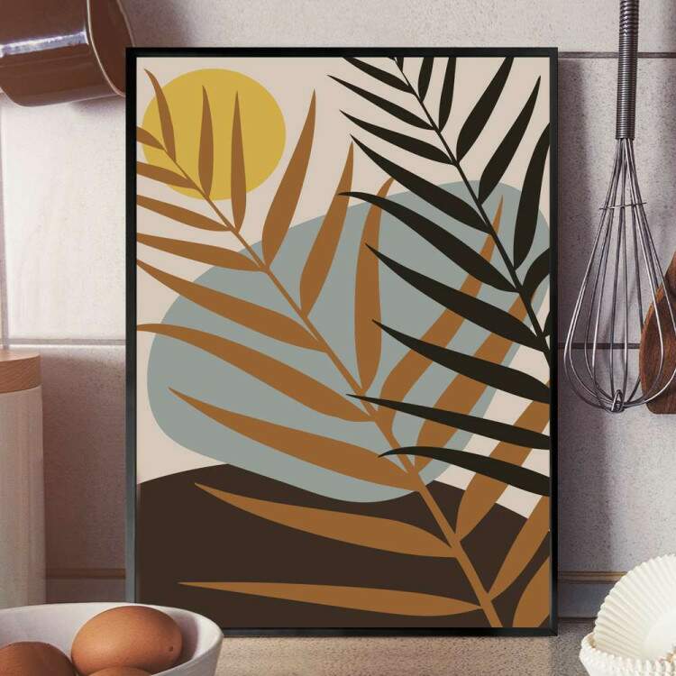 Quadro decorativo - Floral Estilo Contemporneo Tons de Marrom