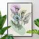 Quadro decorativo - Floral Planta Desenhada Fundo Minimalista 3
