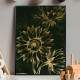 Quadro Decorativo - Floral Tra�os de Girassol Verde 1