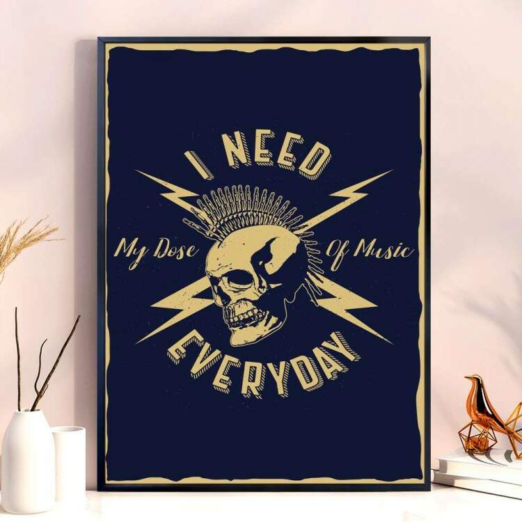 Quadro decorativo - Caveira I Need Everyday