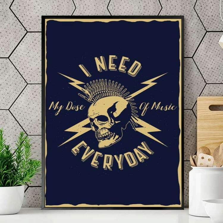 Quadro decorativo - Caveira I Need Everyday