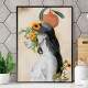 Quadro decorativo - Collage Flower Mulher de Lado com Girass�is