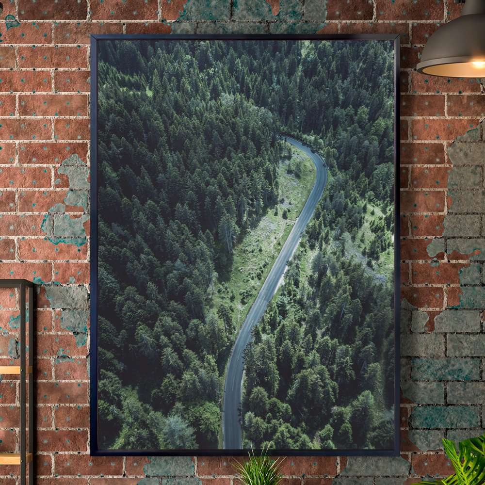 Quadro decorativo - Vis�o de Drone Estrada e Floresta