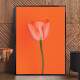 Quadro decorativo - Floral Flor e Fundo Laranja