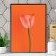 Quadro decorativo - Floral Flor e Fundo Laranja