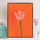 Quadro decorativo - Floral Flor e Fundo Laranja