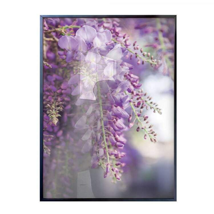 Quadro decorativo - Floral Flor Roxa com Fundo Embaado