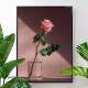 Quadro decorativo - Floral Rosa em �gua Fundo Bege