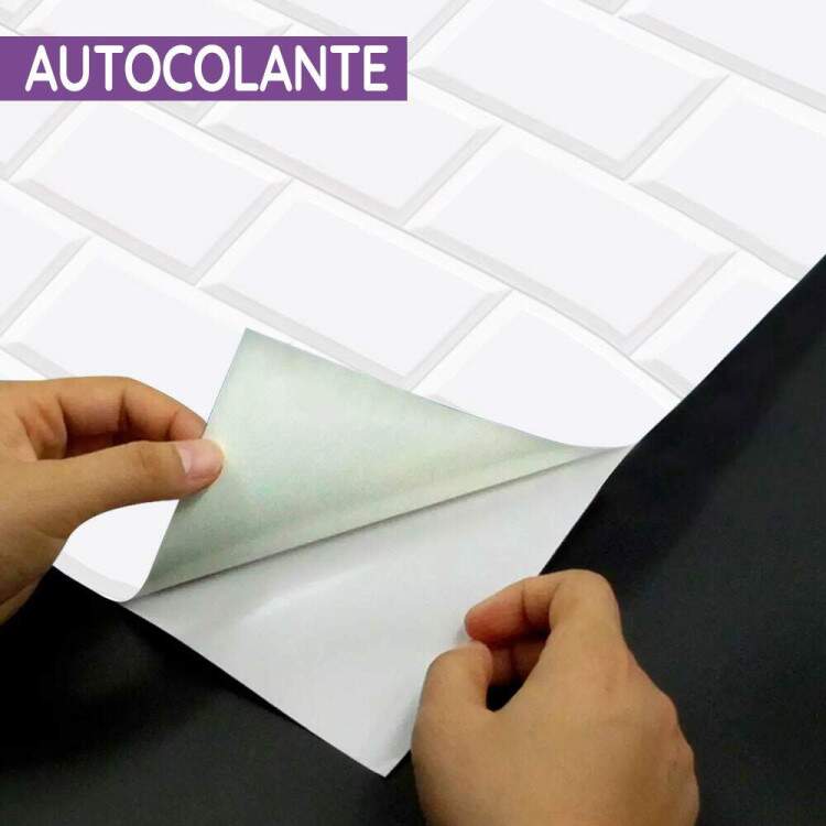 Papel de Parede Branco Tijolo Grande