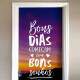 Adesivo para Porta Frase Bons Dias Come�am com Bons Sonhos