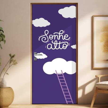 Adesivo para Porta Frase Sonhe Alto