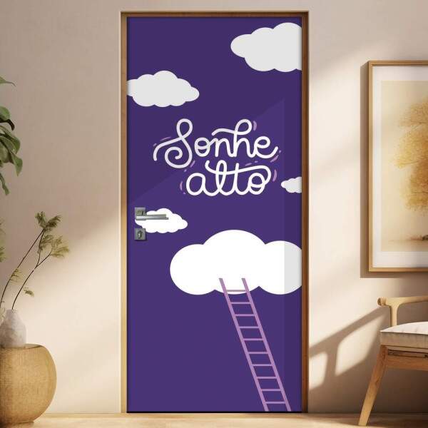 Adesivo para Porta Frase Sonhe Alto