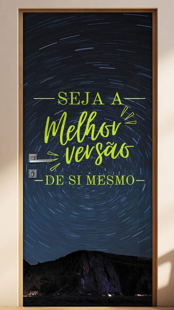 Adesivo para Porta Frase Seja a Melhor Vers�o de Si Mesmo