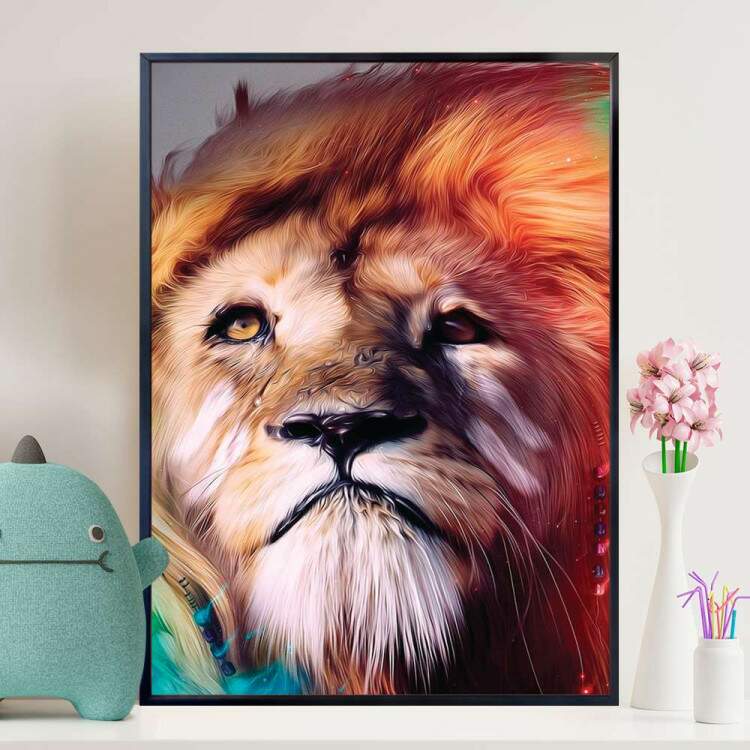Quadro decorativo animais Leo