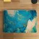 Adesivo Para Notebook M�rmore Dourado e Azul