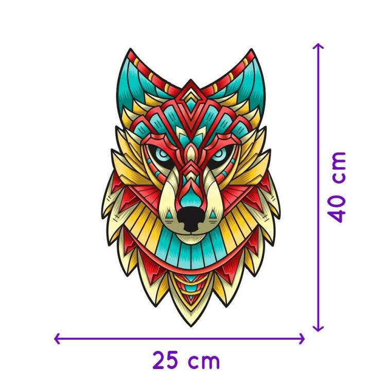 Quebra Cabea de Madeira Criativo Lobo