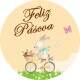 Etiqueta Adesiva para Ovo de P�scoa Coelhinho com bicicleta