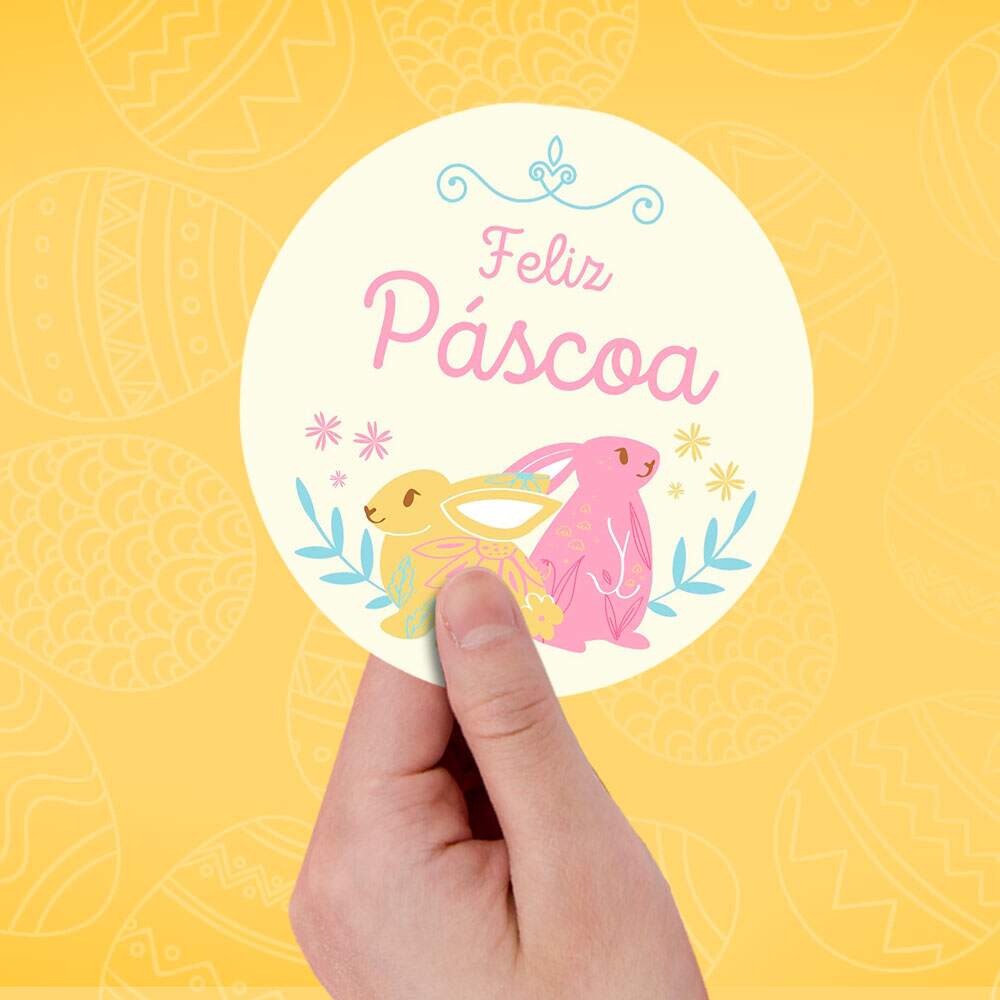 Etiqueta Adesiva para Ovo de P�scoa feliz p�scoa 89