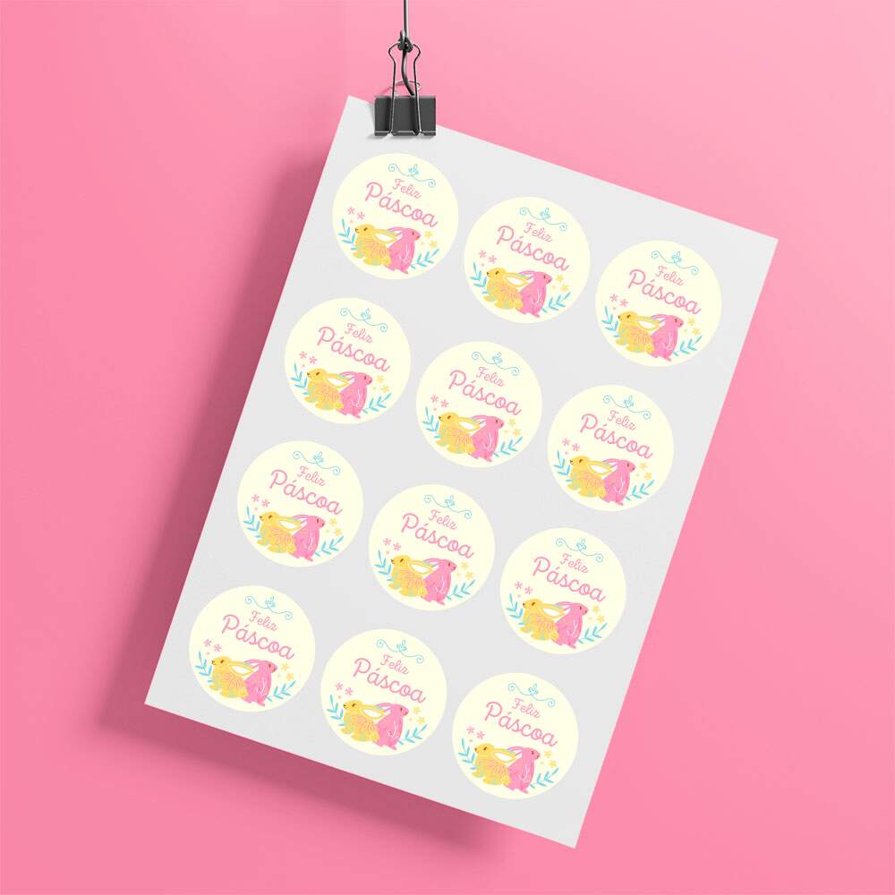 Etiqueta Adesiva para Ovo de P�scoa feliz p�scoa 89