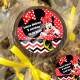 Etiquetas Adesivas para Anivers�rio Minnie Vermelha