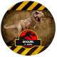 Etiquetas Adesivas para Anivers�rio com Nome e Idade Dinossauro Jurassic Park 3