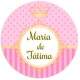 Etiquetas Adesivas para Anivers�rio com Nome e Idade Coroa Rosa