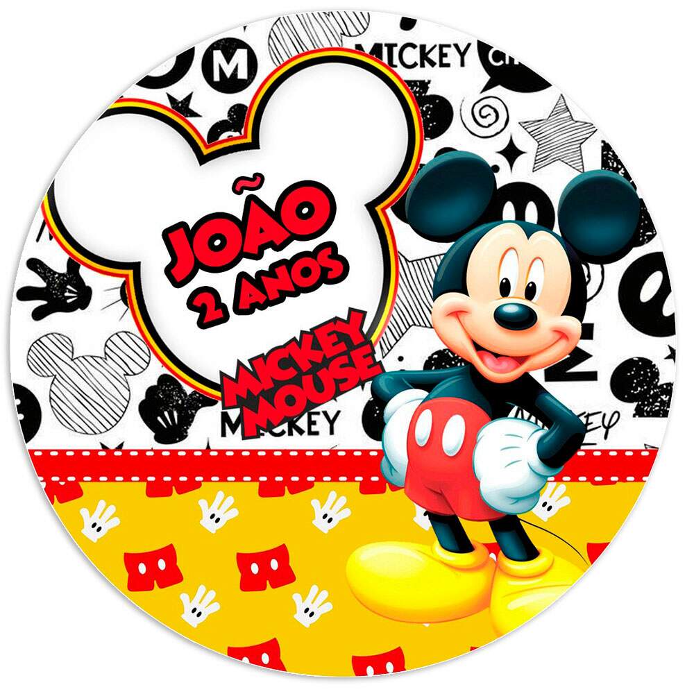 Etiquetas Adesivas para Aniversrio com Nome e Idade Mickey Mouse 2