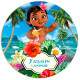 Etiquetas Adesivas para Anivers�rio com Nome e Idade Moana Baby com Floral