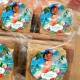 Etiquetas Adesivas para Anivers�rio com Nome e Idade Moana Baby com Floral